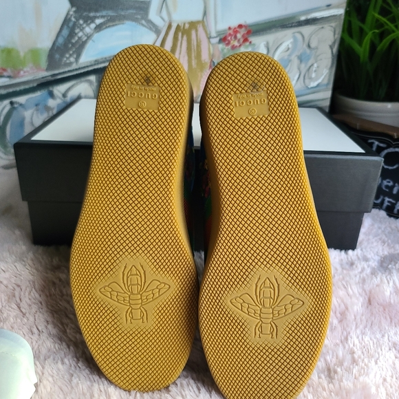 GUCCI G74 Nylon Sneaker With Web In Blue, size 36 - Picture 7 of 12